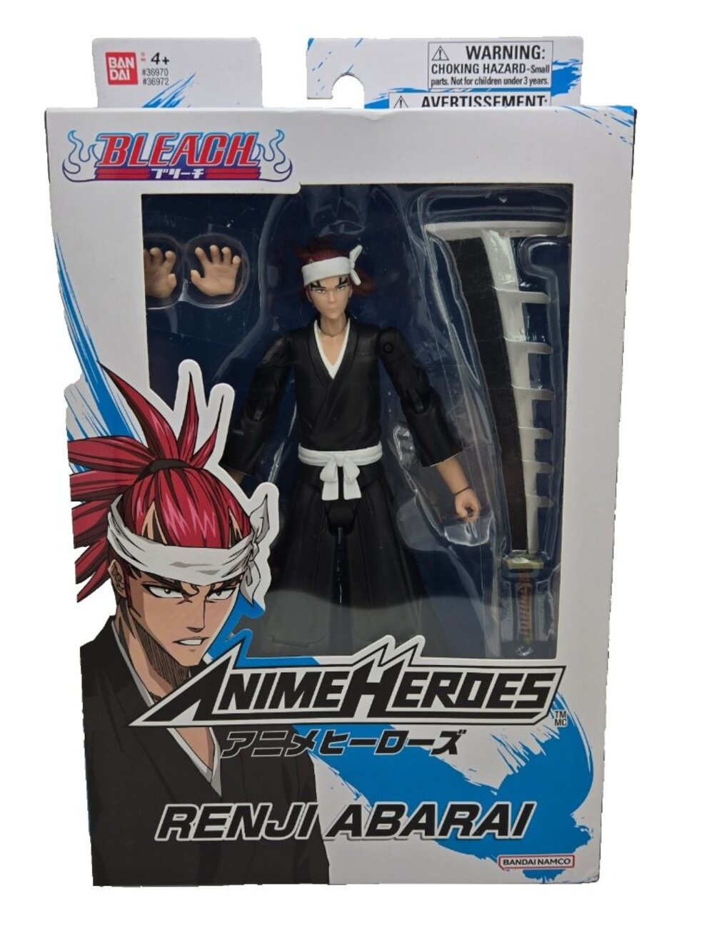 Anime Heroes Bleach Renji Abarai Action Figure 6.5" Bandai Namco New